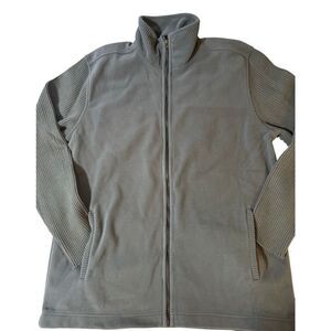 Weekendz off full zip long sleeve charcoal panel fleece sweatshirt L